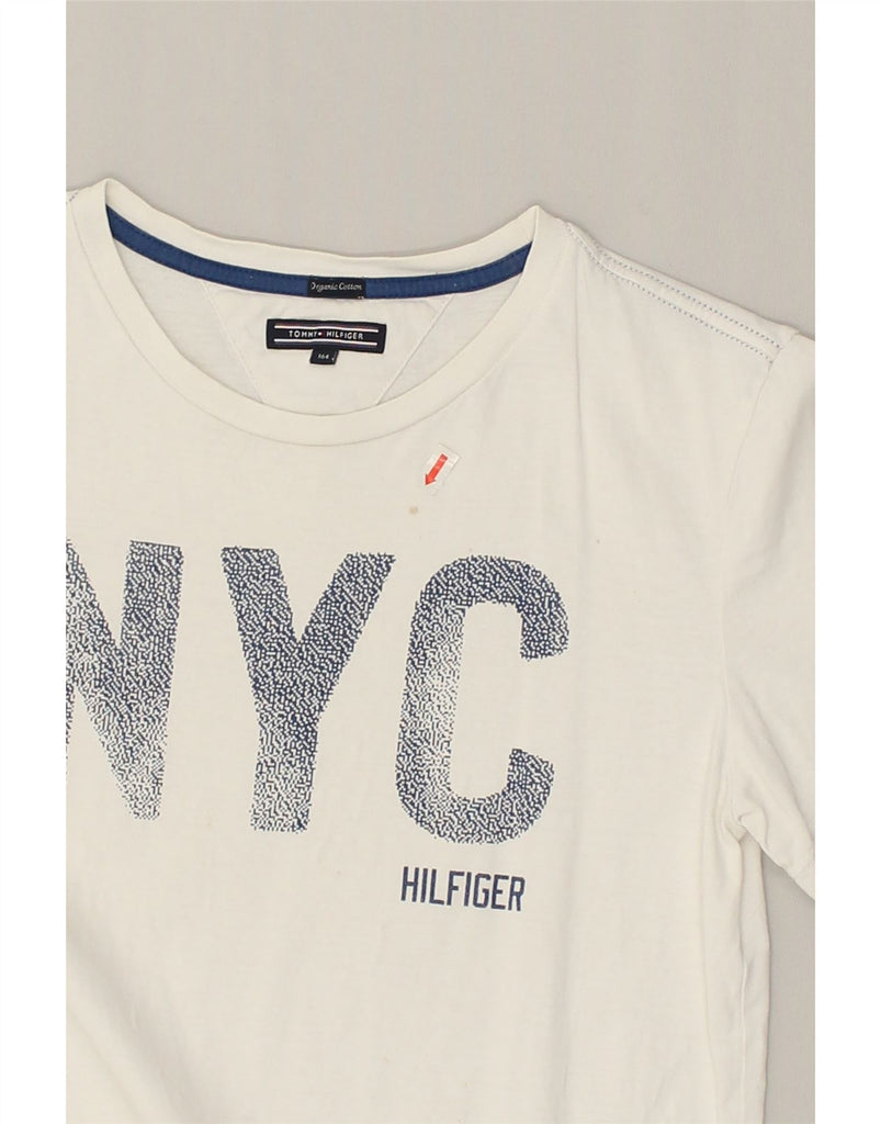 TOMMY HILFIGER Girls Graphic T-Shirt Top 13-14 Years Off White Cotton | Vintage Tommy Hilfiger | Thrift | Second-Hand Tommy Hilfiger | Used Clothing | Messina Hembry 