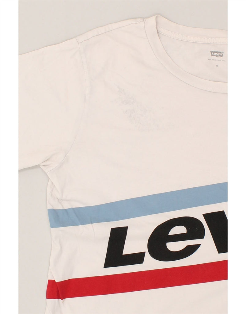 LEVI'S Womens Graphic T-Shirt Top UK 14 Medium White Cotton | Vintage Levi's | Thrift | Second-Hand Levi's | Used Clothing | Messina Hembry 