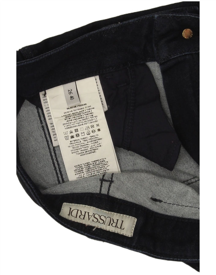 Trussardi Womens Flared Jeans W26 L31 Navy Blue Cotton