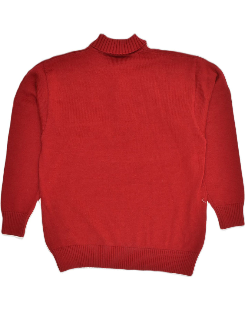 NAVIGARE Mens Zip Neck Jumper Sweater Large Red Wool | Vintage Navigare | Thrift | Second-Hand Navigare | Used Clothing | Messina Hembry 