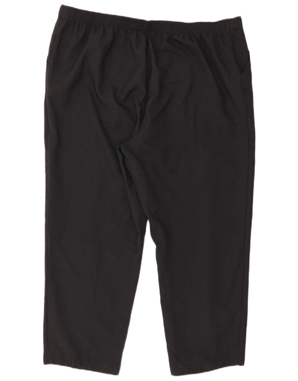 Marks & Spencer Womens Tapered Cropped Trousers UK 22 2XL W44 L27 Black