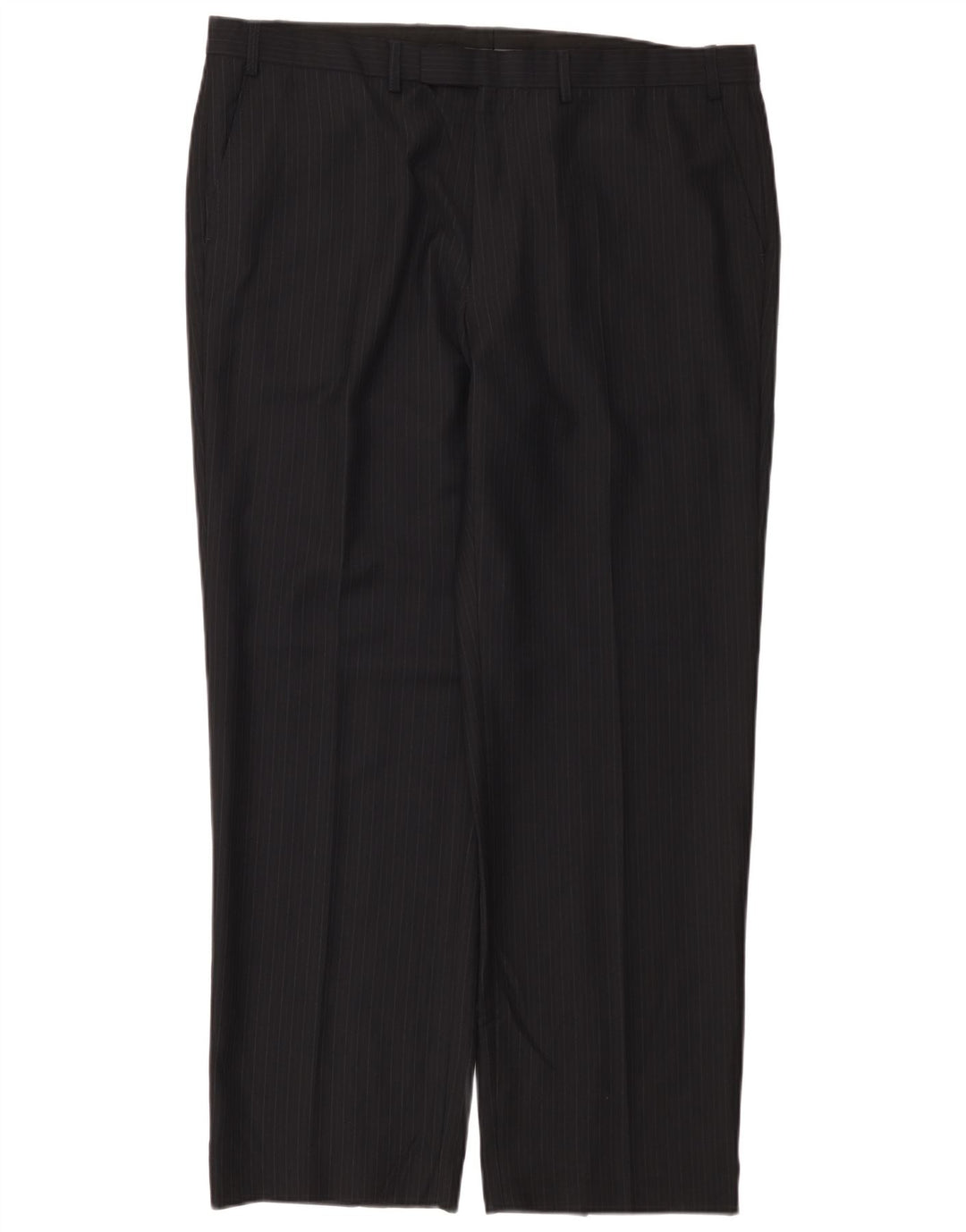 Marks & Spencer Mens Straight Suit Trousers W40 L31 Navy Blue Pinstripe