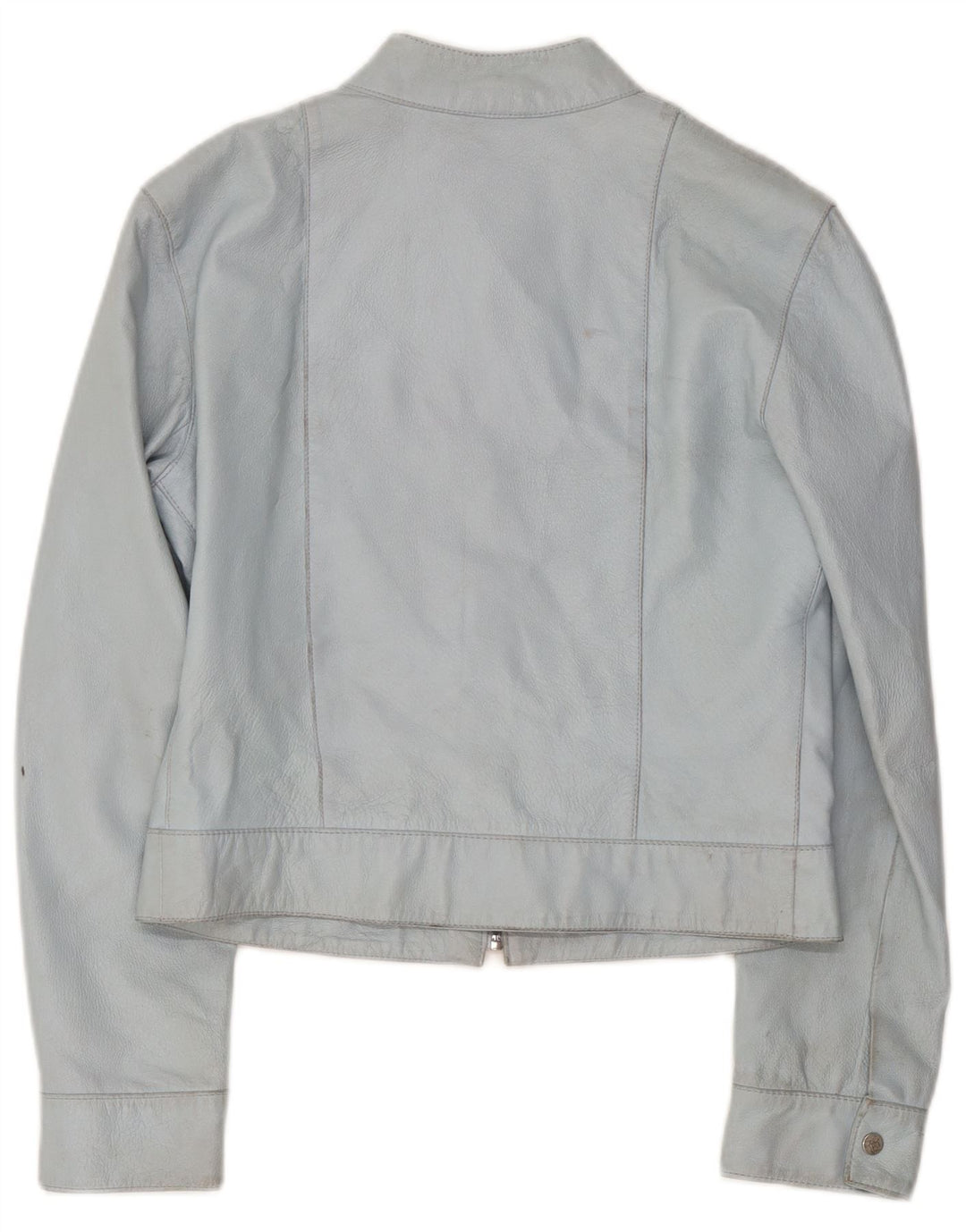 Vintage Womens Leather Jacket UK 14 Medium Blue Leather