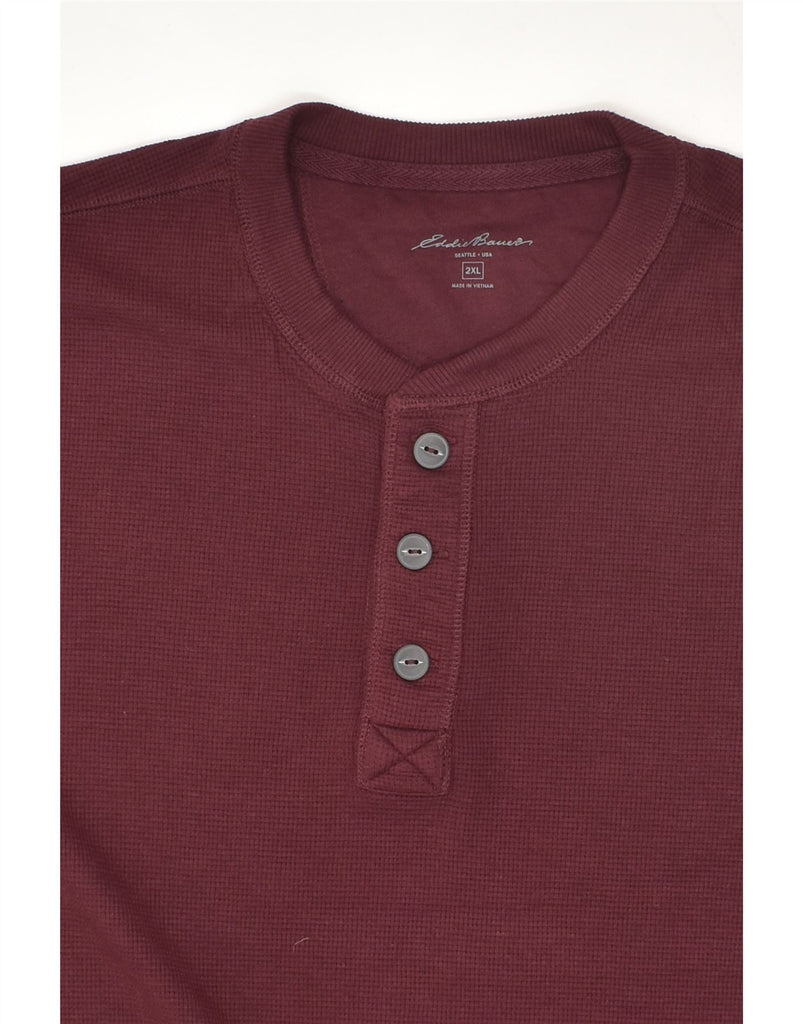 EDDIE BAUER Mens T-Shirt Top 2XL Burgundy Cotton | Vintage Eddie Bauer | Thrift | Second-Hand Eddie Bauer | Used Clothing | Messina Hembry 