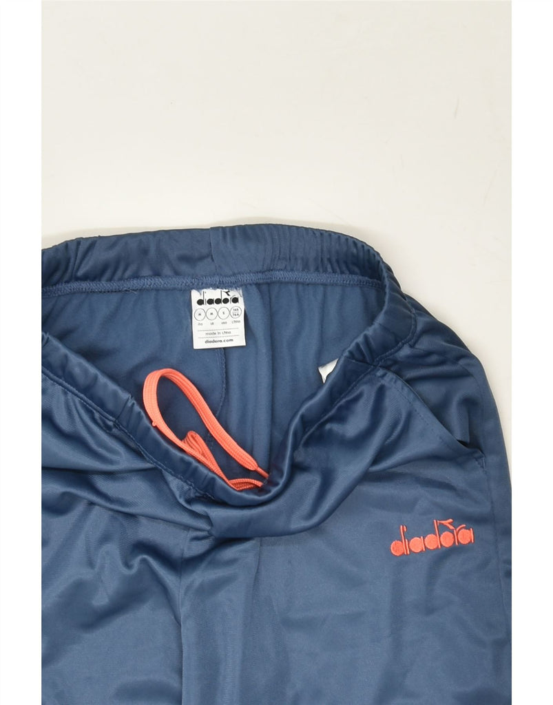 DIADORA Womens Tracksuit Trousers UK 12 Medium Navy Blue Polyester | Vintage Diadora | Thrift | Second-Hand Diadora | Used Clothing | Messina Hembry 