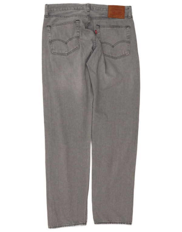 Levi's Mens 501 Straight Jeans W34 L32 Grey Cotton