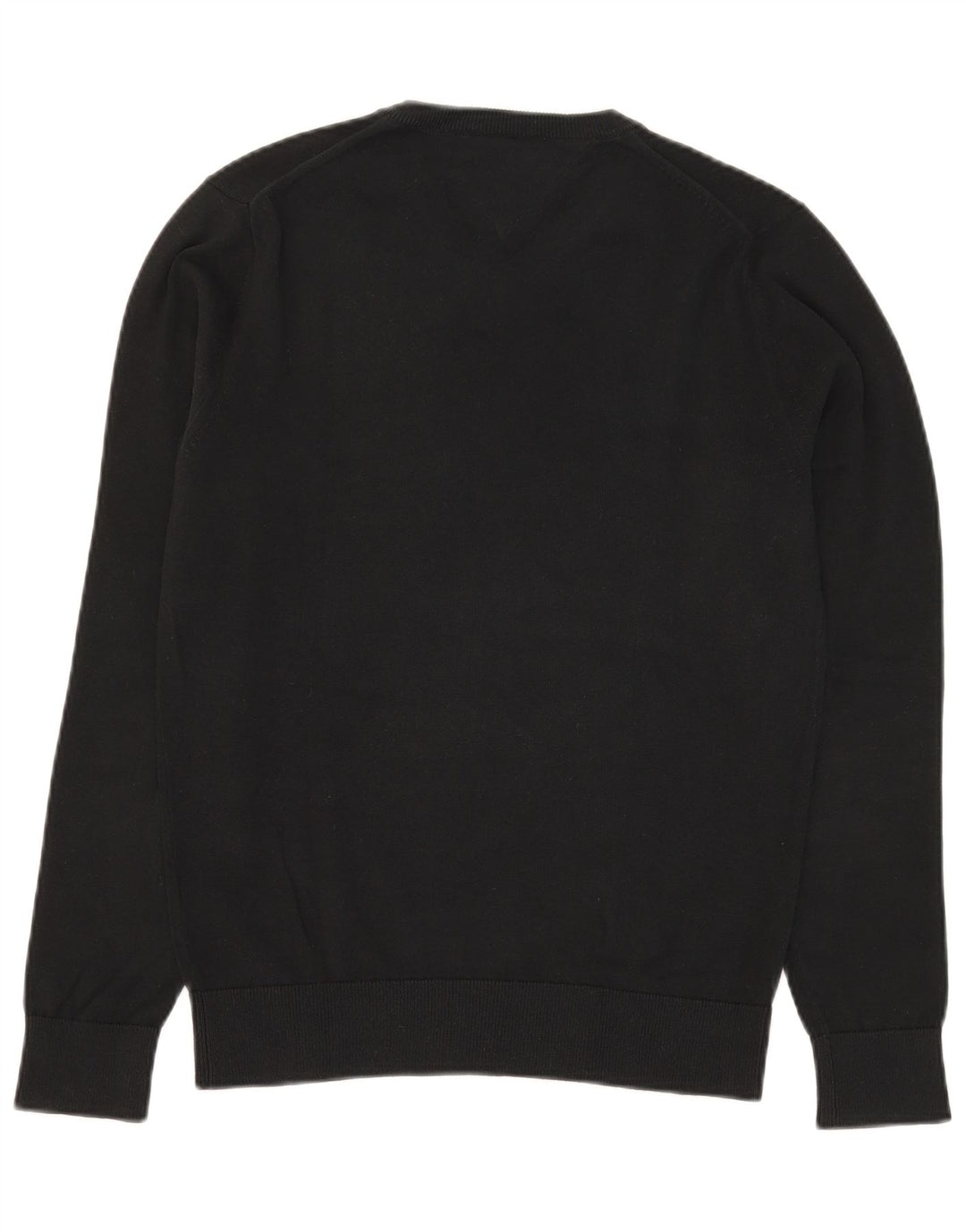 Tommy Hilfiger Mens V-Neck Jumper Sweater Small Black Cotton