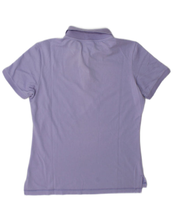 Champion Womens Polo Shirt UK 16 Large Purple Cotton