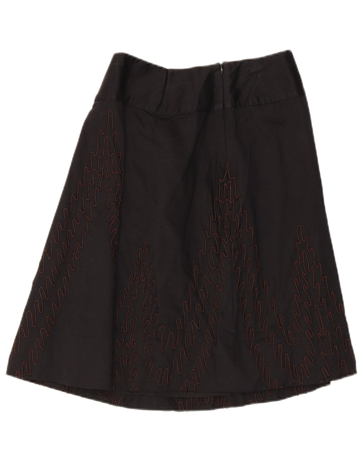Reiss Womens A-Line Skirt UK 12 Medium W26  Black Geometric