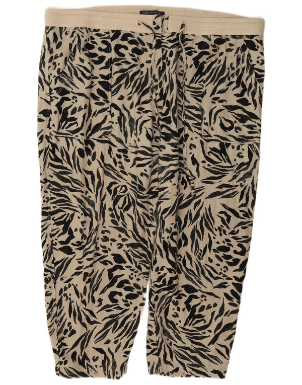 Marks & Spencer Womens Crop Harem Trousers UK 20 2XL W42 L23 Beige