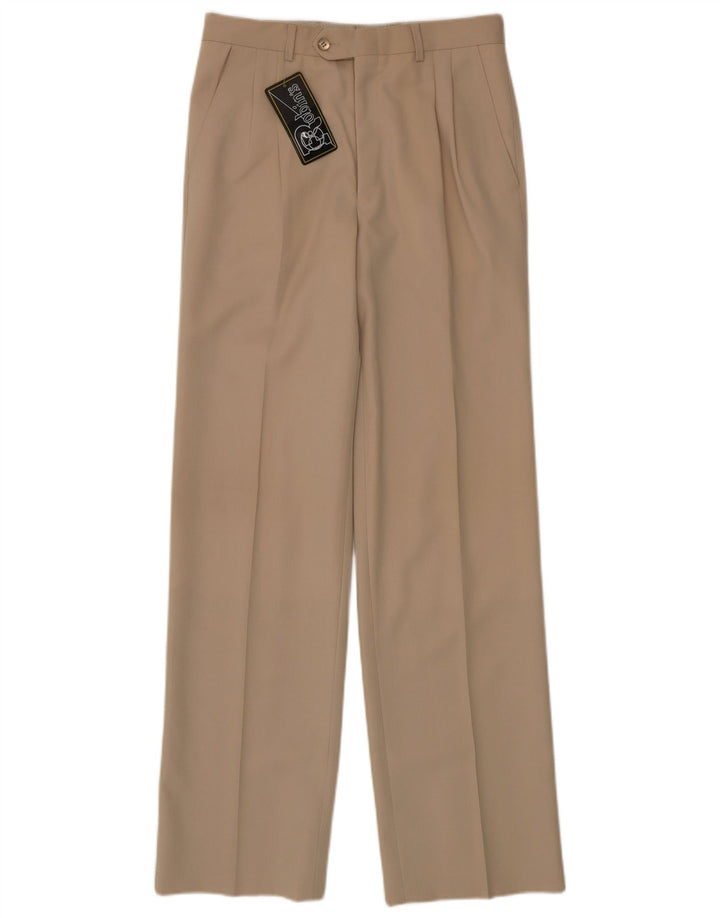 Robin's Mens Pegged Suit Trousers IT 46 Small W28 L32 Beige Virgin Wool