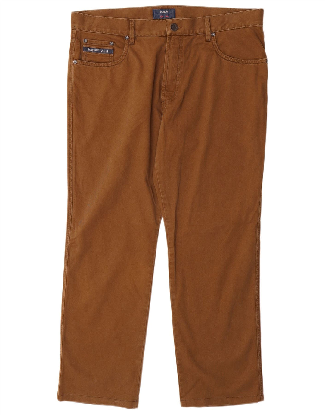 BUGATTI Mens Texas Straight Casual Trousers W38 L30  Brown Cotton