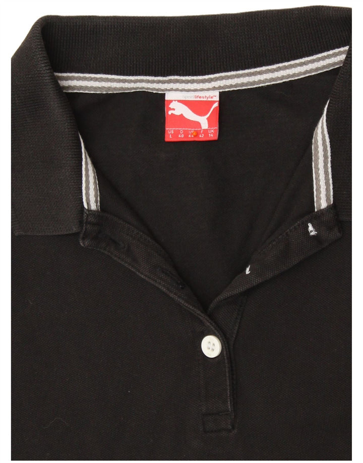 Puma Womens Polo Shirt UK 14 Medium  Black