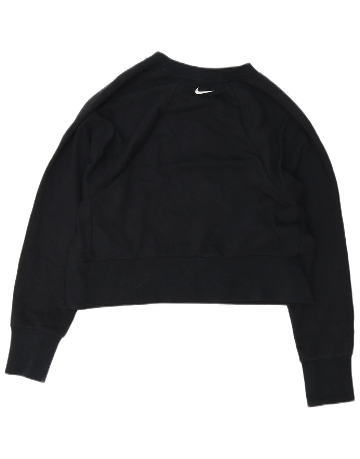 Nike Womens Dri Fit Crop Oversized Sweatshirt Jumper UK 10 Small Black