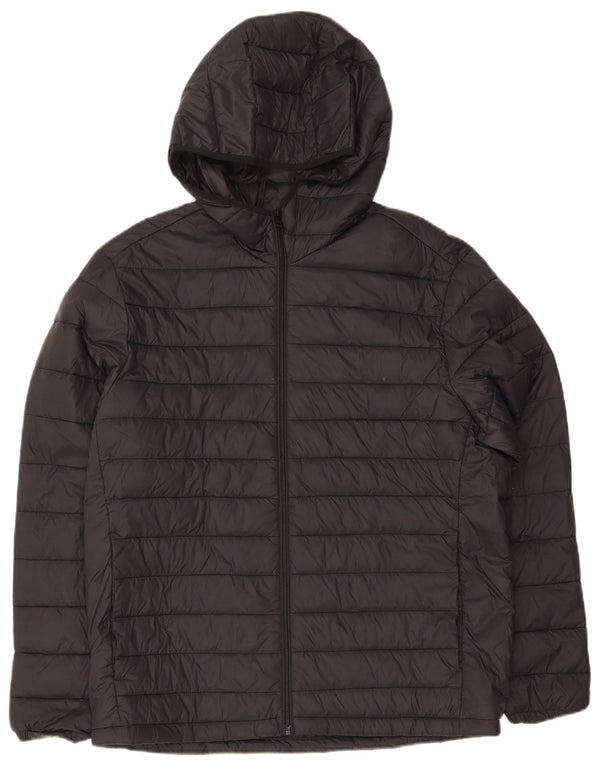 Jack & Jones Mens Hooded Padded Jacket UK 42 XL Black