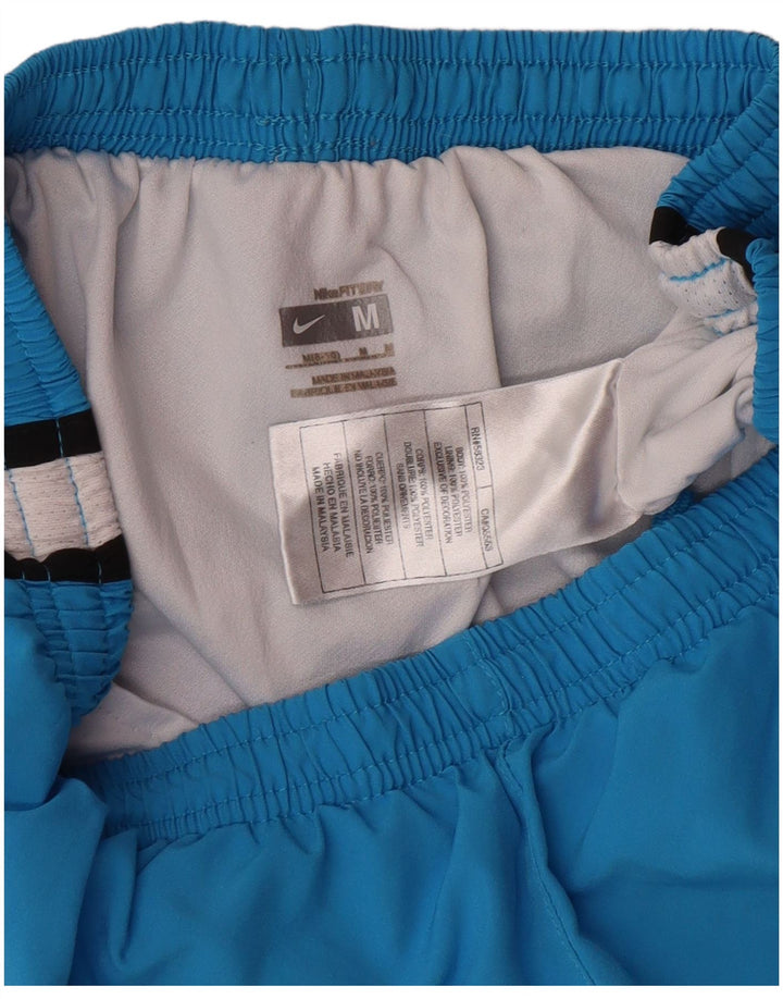 NIKE Womens Sport Shorts US 8/10 Medium Blue Colourblock Polyester