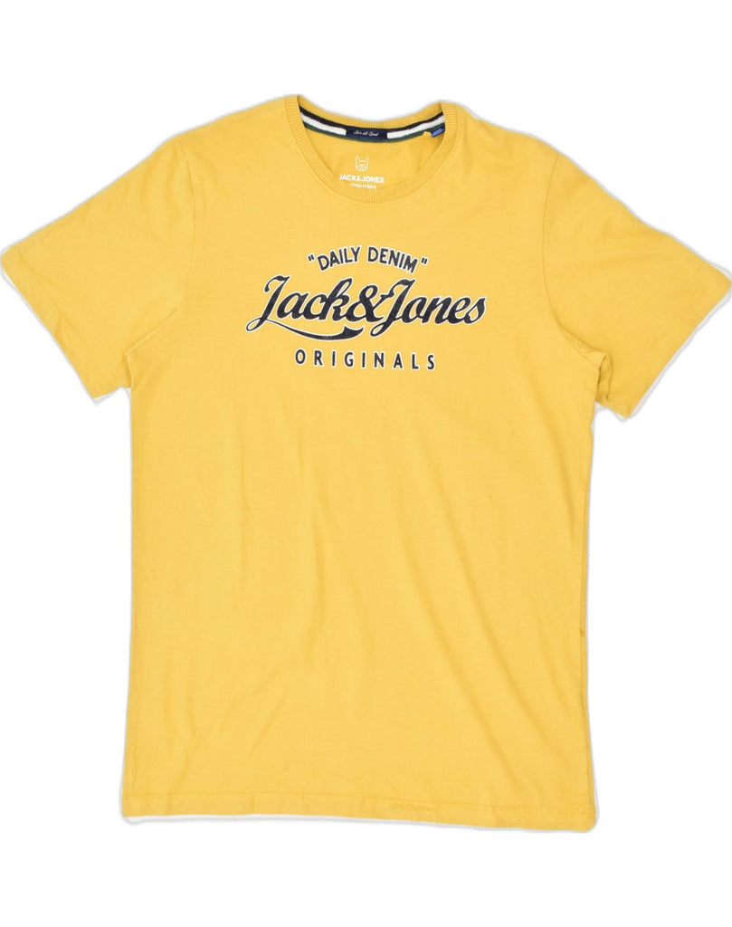 JACK & JONES Boys Graphic T-Shirt Top 15-16 Years Yellow Cotton | Vintage Jack & Jones | Thrift | Second-Hand Jack & Jones | Used Clothing | Messina Hembry 