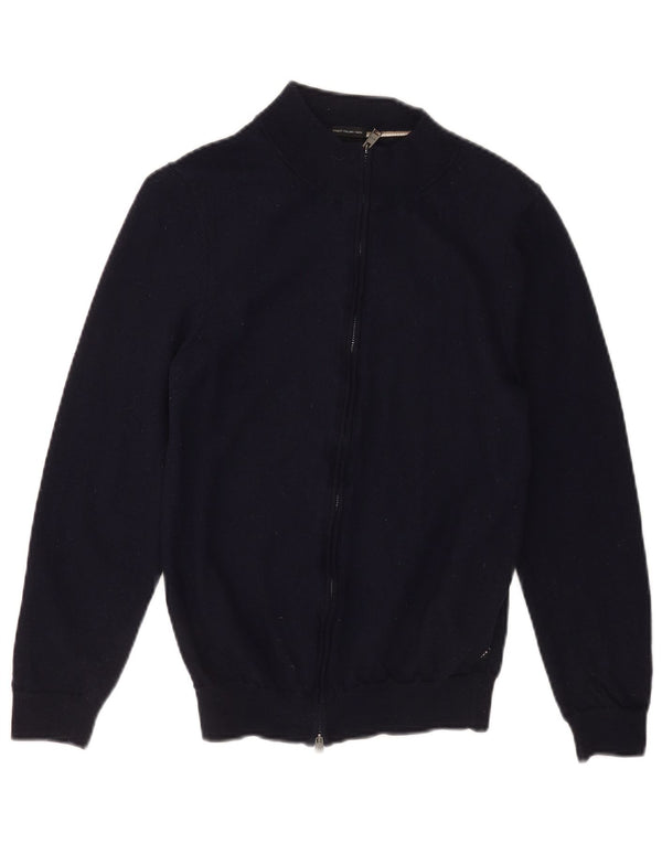 Hugo Boss Womens Cardigan Sweater UK 12 Medium Navy Blue Virgin Wool