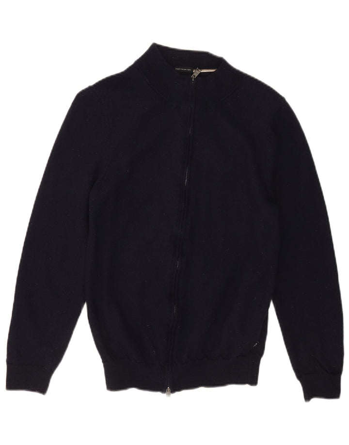 Hugo Boss Womens Cardigan Sweater UK 12 Medium Navy Blue Virgin Wool