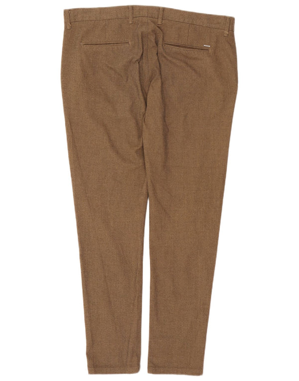 Zara Mens Slim Chino Trousers EU 44 Large W34 L30 Beige