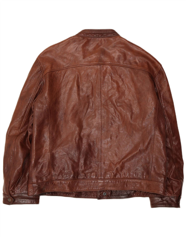 Vintage Mens Leather Jacket UK 38 Medium Brown Leather