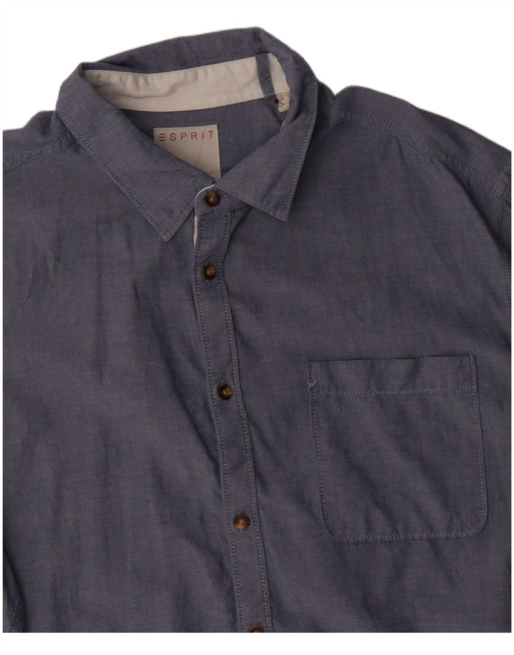 Esprit Mens Shirt 2XL Blue Cotton