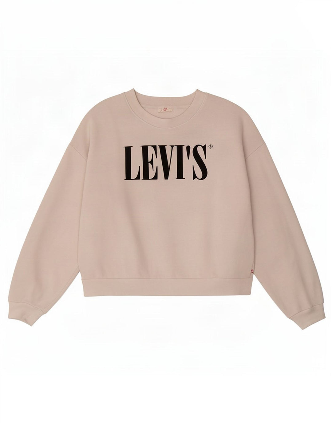Levi's Womens Crop Graphic Oversized Sweatshirt Jumper UK 14 Medium White