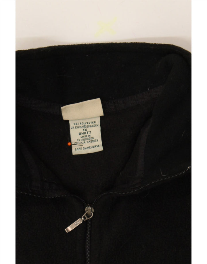 L.L.BEAN Womens Oversized Zip Neck Fleece Jumper UK 18 XL Black Polyester Vintage L.L.Bean and Second-Hand L.L.Bean from Messina Hembry 