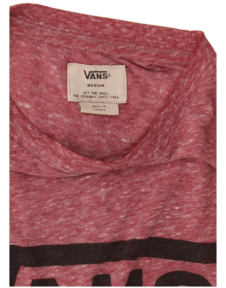 VANS Mens Graphic T-Shirt Top Medium Maroon Flecked