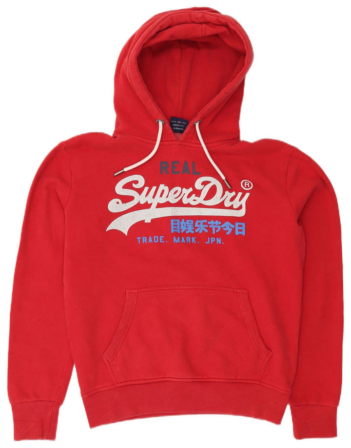 SUPERDRY Mens Graphic Hoodie Jumper Medium Red Cotton