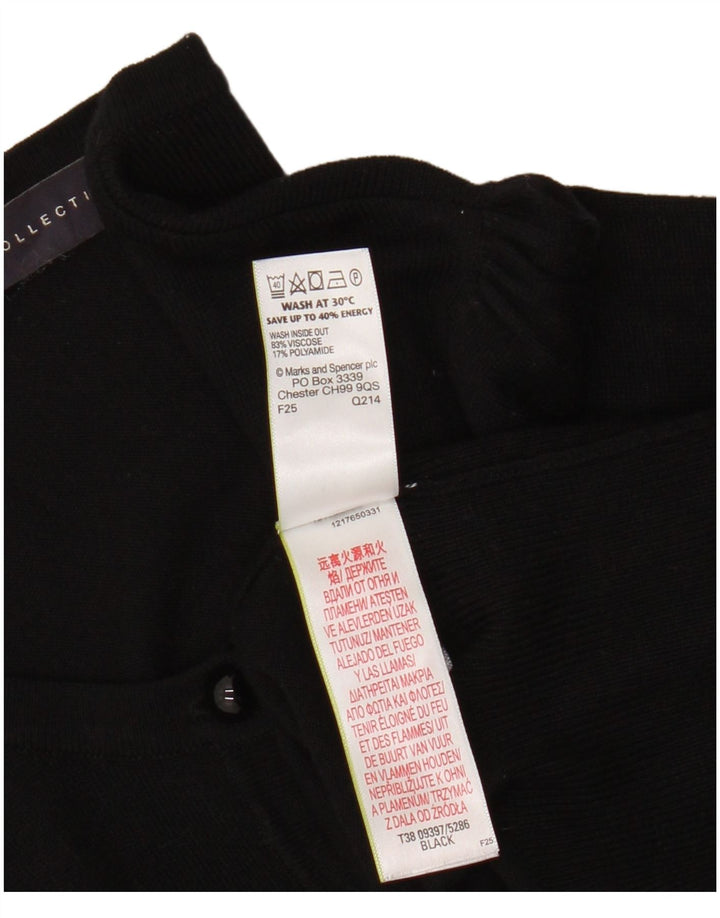 Marks & Spencer Womens Cardigan Sweater UK 10 Small Black Viscose