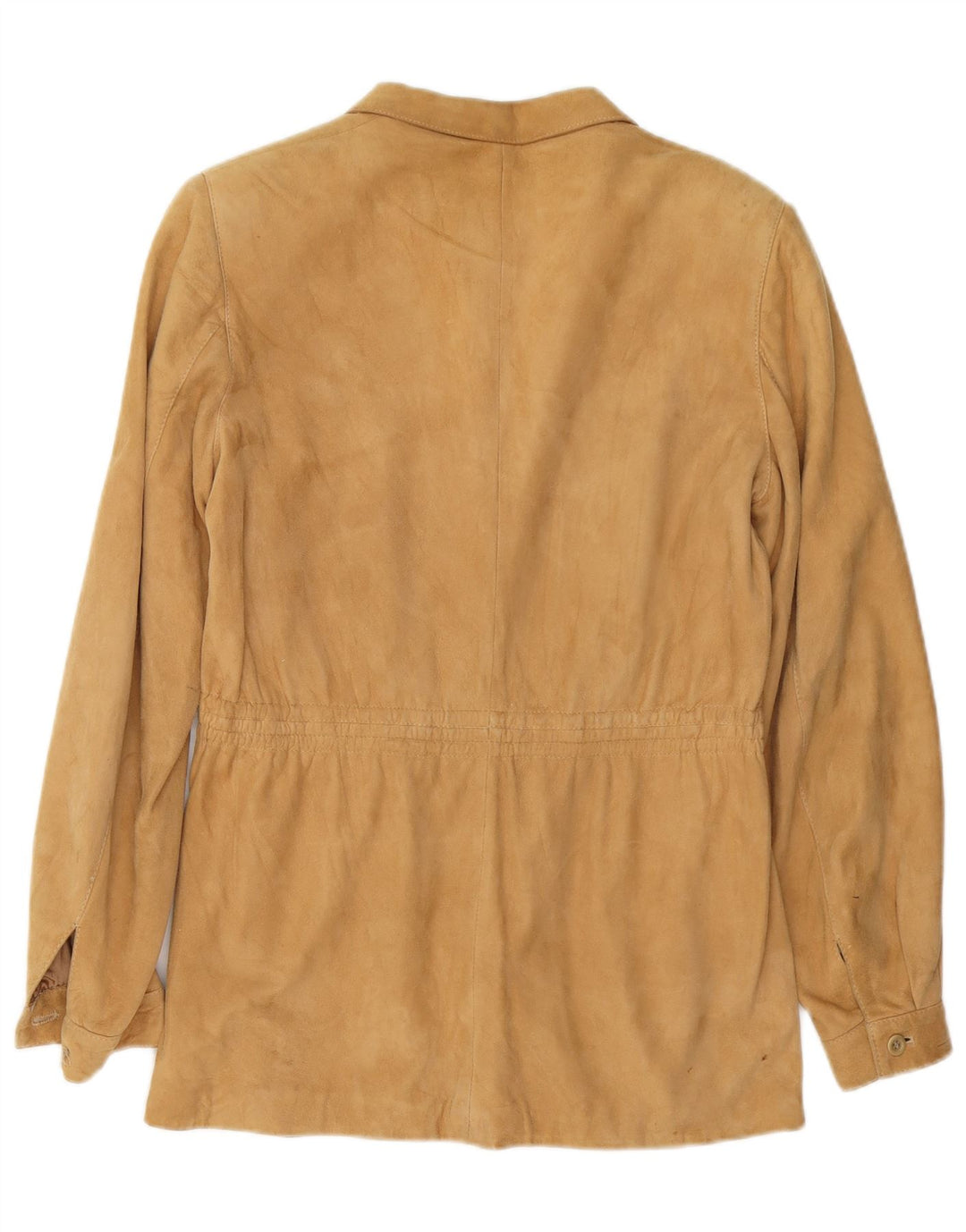 Vintage Womens Suede Jacket IT 46 Large Beige Leather
