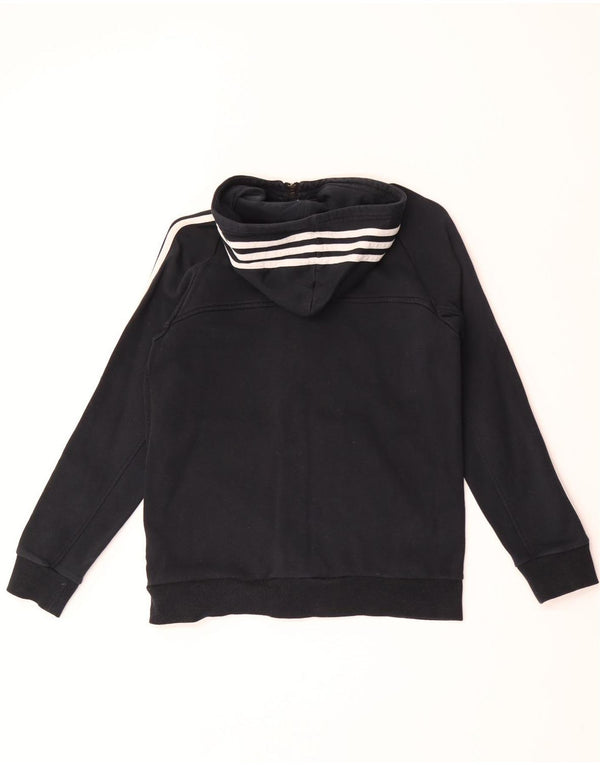 Adidas Boys Zip Hoodie Sweater 13-14 Years Black Cotton
