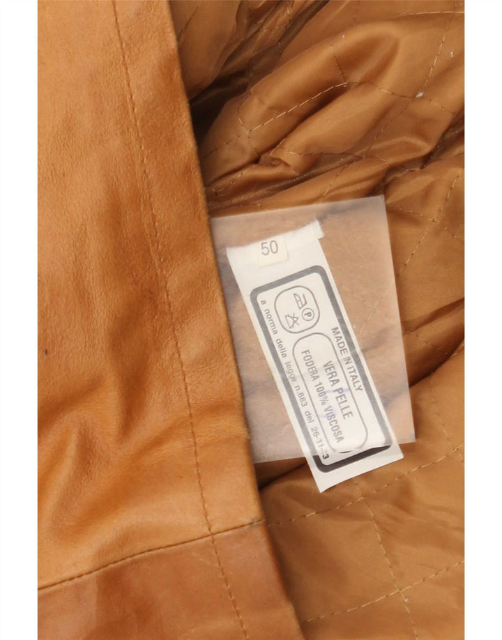 Vintage Mens Leather Jacket IT 40 Large Brown