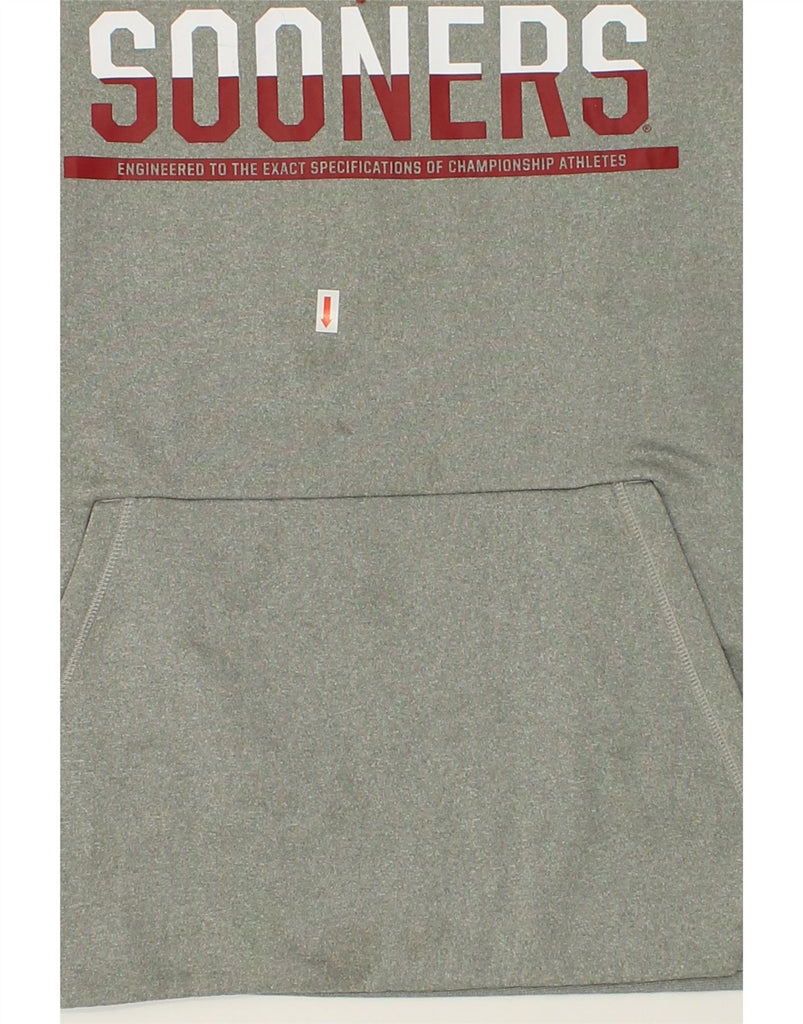 NIKE Mens Sooners Graphic Hoodie Jumper Medium Grey Polyester | Vintage Nike | Thrift | Second-Hand Nike | Used Clothing | Messina Hembry 