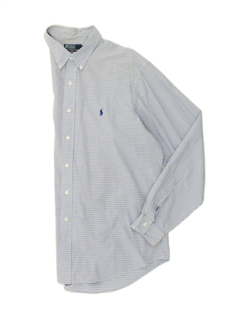 POLO RALPH LAUREN Mens Shirt Size 17 1/2 XL Blue Check Cotton | Vintage Polo Ralph Lauren | Thrift | Second-Hand Polo Ralph Lauren | Used Clothing | Messina Hembry 