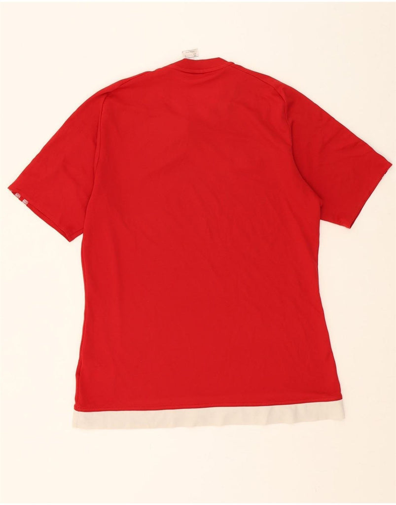 ADIDAS Mens Climalite T-Shirt Top Medium Red Colourblock Polyester Vintage Adidas and Second-Hand Adidas from Messina Hembry 