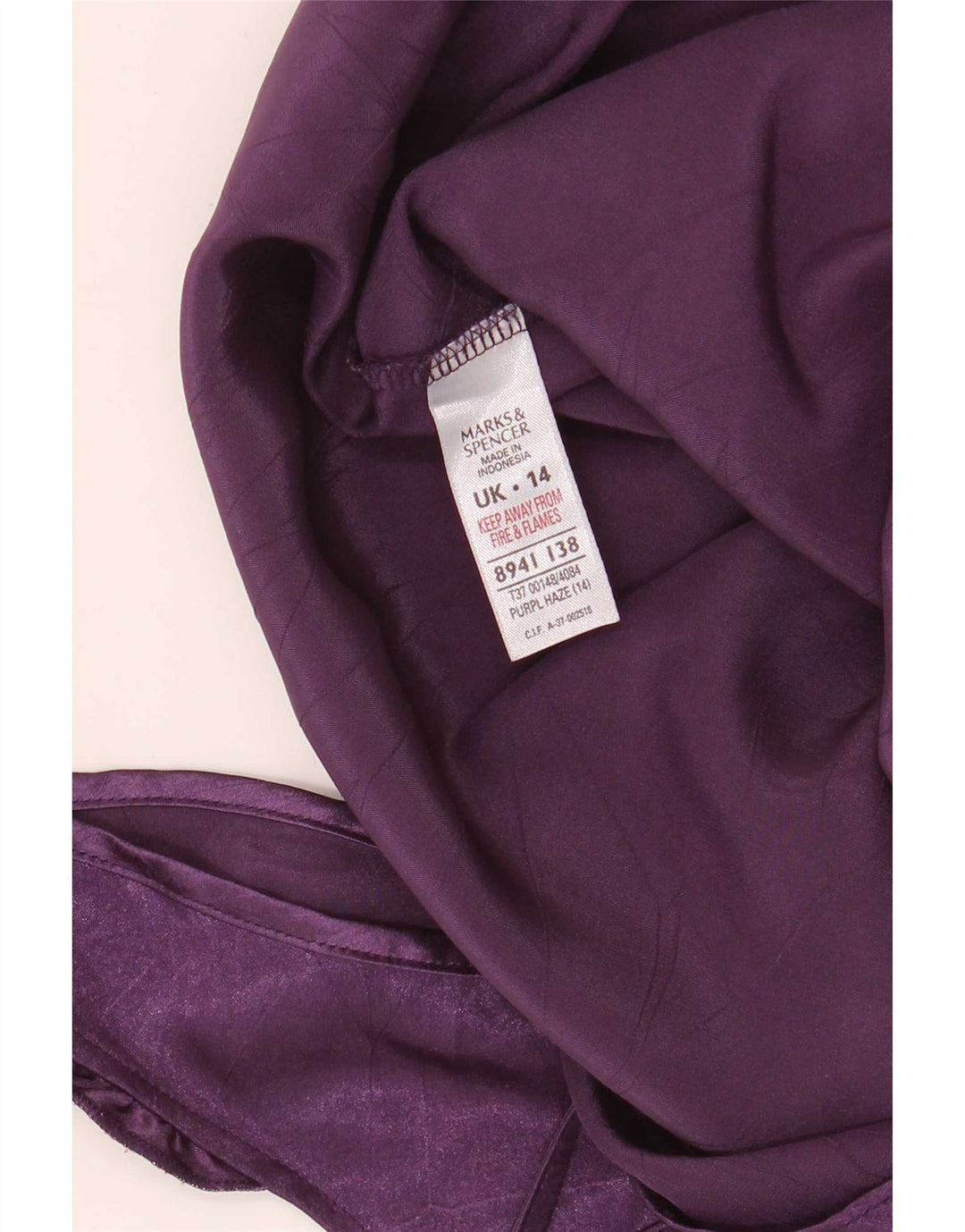 Marks & Spencer Womens Cami Top UK 14 Medium Purple Polyester