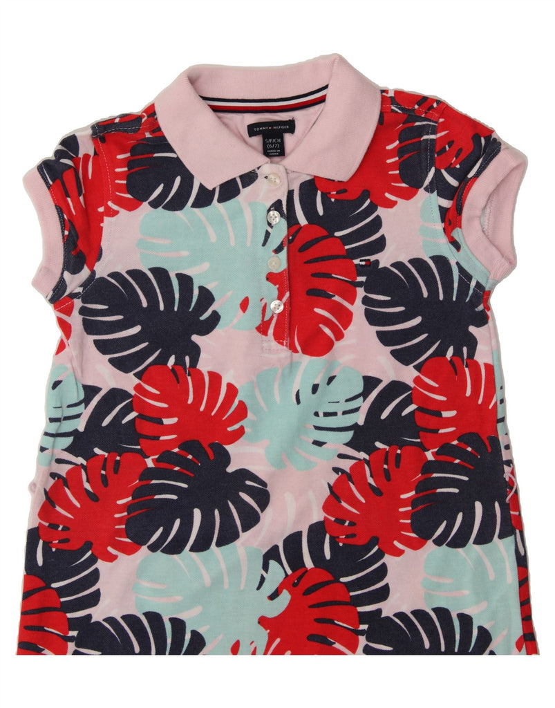 TOMMY HILFIGER Girls Polo Shirt 6-7 Years Small Pink Floral Vintage Tommy Hilfiger and Second-Hand Tommy Hilfiger from Messina Hembry 