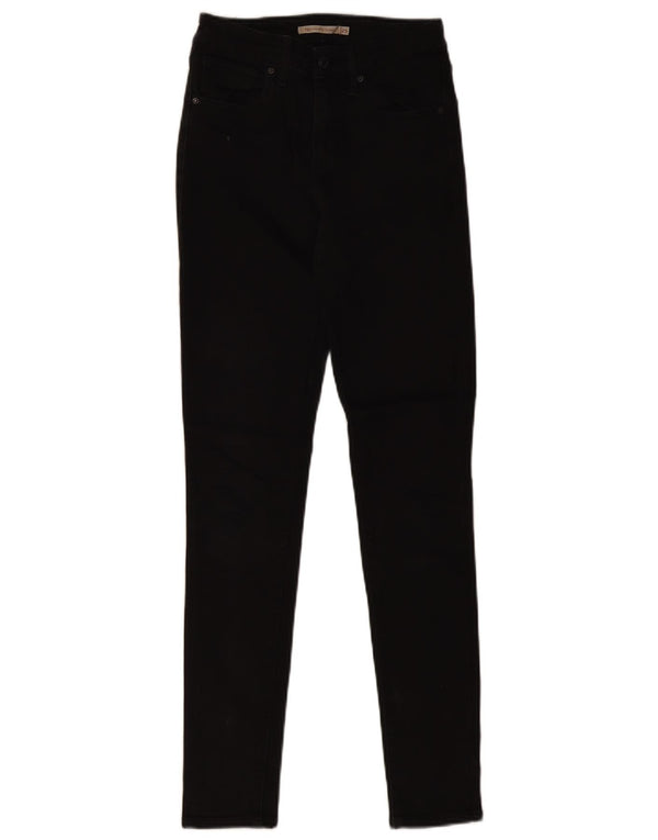 LEVI'S Womens 721 High Rise Skinny Jeans W25 L30 Black Cotton