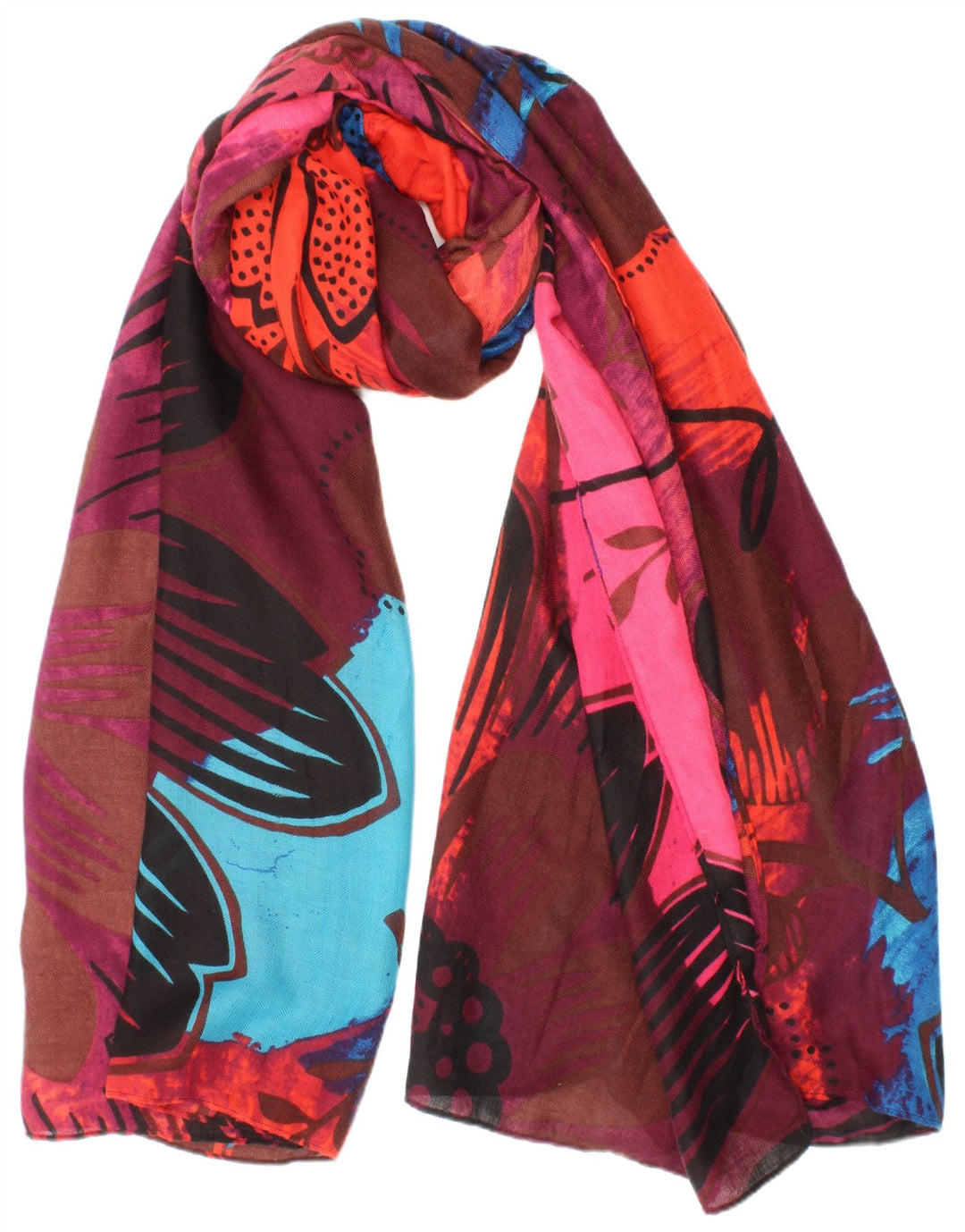 Desigual Womens Graphic Rectangle Scarf One Size Multicoloured Bohemian