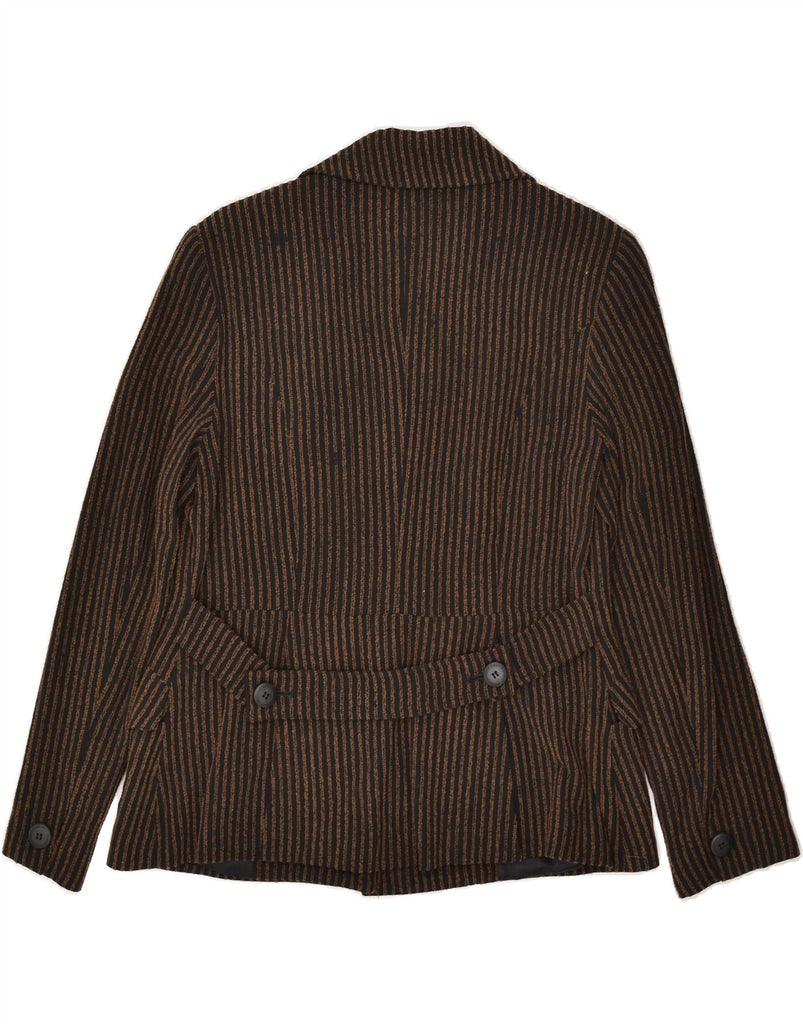 ROCCOBAROCCO Womens 4 Button Blazer Jacket IT 44 Medium Brown Striped | Vintage Roccobarocco | Thrift | Second-Hand Roccobarocco | Used Clothing | Messina Hembry 