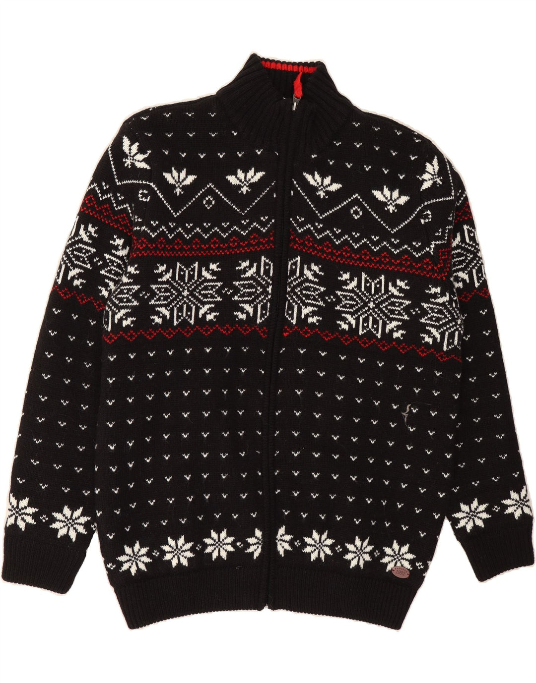 BABISTA Mens Cardigan Sweater UK 40 Medium Black Fair Isle Polyacrylic Vintage Babista and Second-Hand Babista from Messina Hembry 