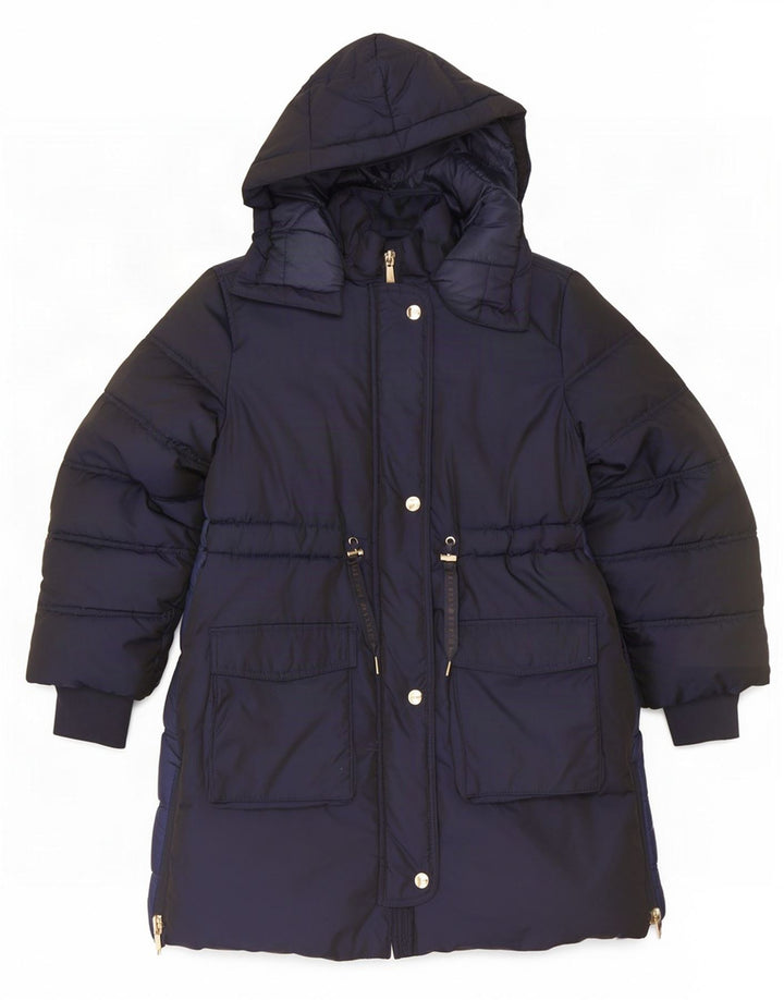 Ted Baker Girls Hooded Padded Coat 8-9 Years Navy Blue Nylon