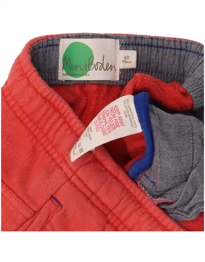 Boden Boys Sport Shorts 5-6 Years Red Cotton