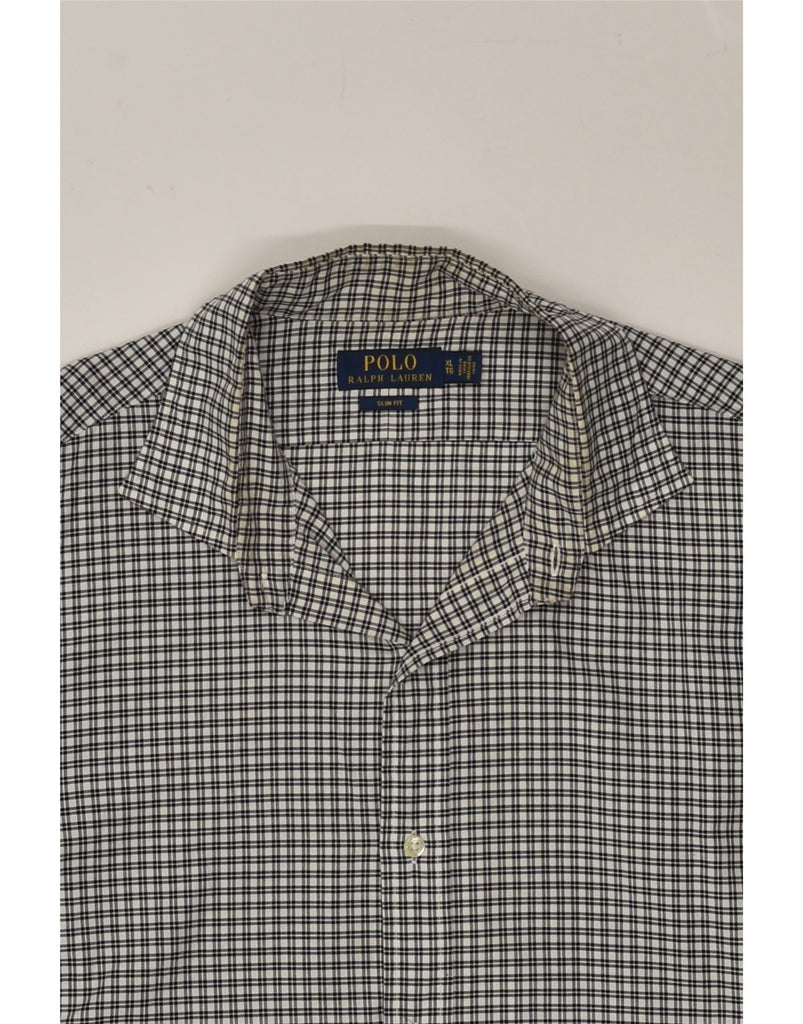 POLO RALPH LAUREN Mens Slim Fit Shirt XL Grey Check Cotton | Vintage Polo Ralph Lauren | Thrift | Second-Hand Polo Ralph Lauren | Used Clothing | Messina Hembry 