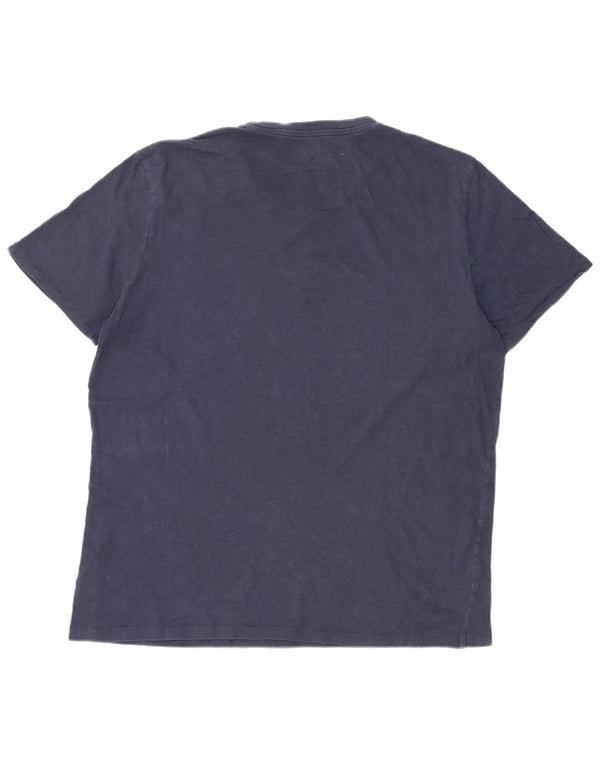 Wrangler Mens T-Shirt Top Large Navy Blue Cotton