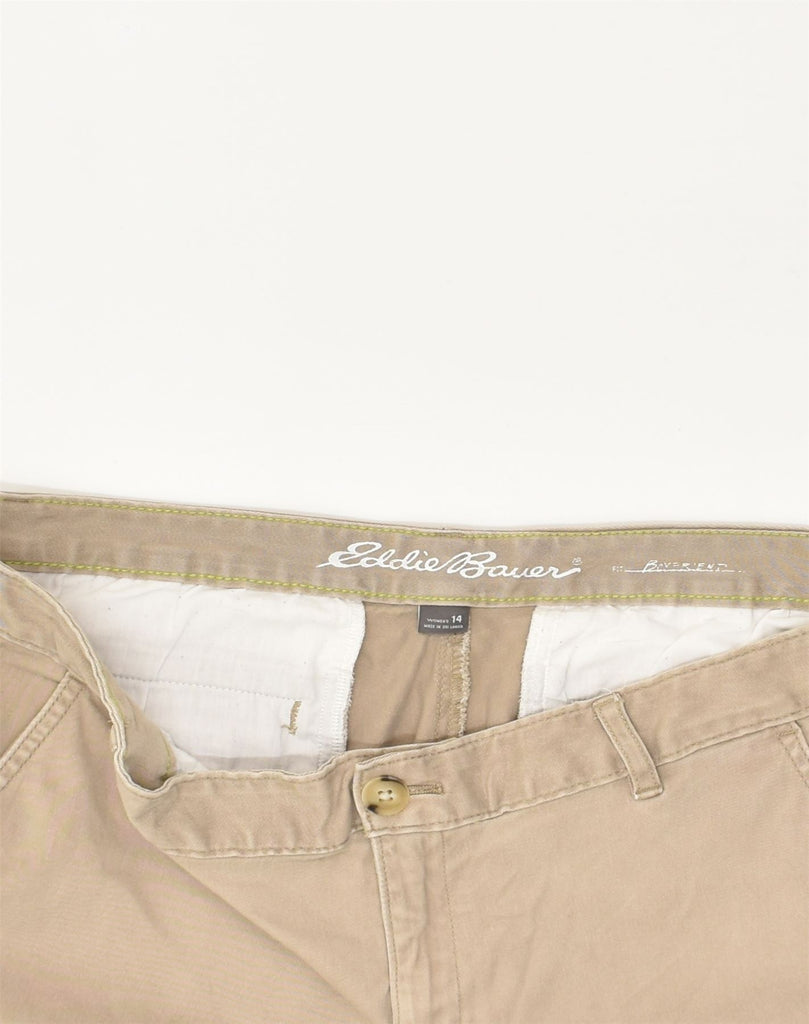 EDDIE BAUER Womens Slim Chino Trousers US 14 XL W38 L30 Beige Cotton | Vintage Eddie Bauer | Thrift | Second-Hand Eddie Bauer | Used Clothing | Messina Hembry 