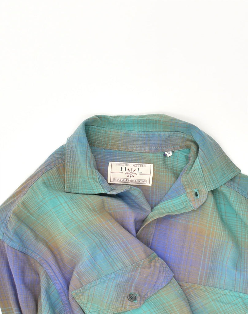 HARRIS DE LUCA Mens Shirt Small Green Check Cotton | Vintage HARRIS de LUCA | Thrift | Second-Hand HARRIS de LUCA | Used Clothing | Messina Hembry 