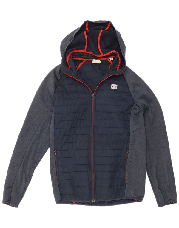 Jack & Jones Mens Padded Hooded Tracksuit Top Jacket Small Navy Blue